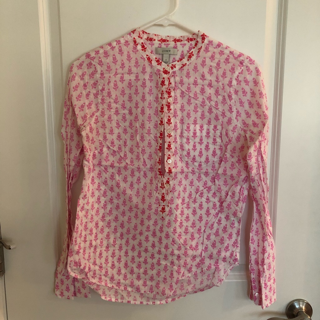 Printed Half Button Down
